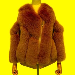 Женская меховая искусство натуральная куртка дамы зима теплое настоящее пальто