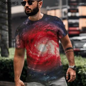 Męskie koszulki marzycielskie niebo hd Wzór wszechświata mgławica galaktyka astronomer 3D drukowana T-shirt krótkie rękawe o nokrenie XXS-5xl