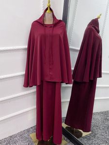 Etniska kläder Ramadan Khimar Abaya Dubai Kaftan Muslim sätter klänning Turkiet Abayas för bön Islam Women Robe Kimono Femme Musulmane