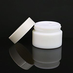 Barattolo di vetro da 20g 30g 50g Vasetti cosmetici in porcellana bianca con rivestimento interno in PP per balsamo per labbra Crema per il viso Ibirt