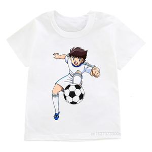 T-shirts sommaranime kapten Tsubasa le petit fotbollsspelare tryck barn t-shirts pojkar cool t shirt tecknad tisong tees barn mångsidiga toppar 230422