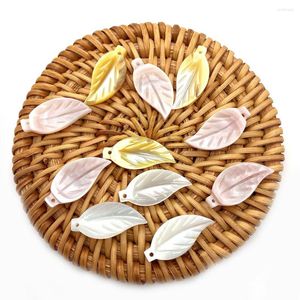 Charms Natural Sea Shell Leaf Pendant Pattern Fashion Small Ornament For Making DIY Jewelry Bracelet Necklace 9x20mm