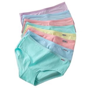 Women's Panties 7Pcs Panties for Woman Underwear Cotton Sexy Breathable Soft Lingerie Female Briefs Girls Cute Solid Color Underpants Large Size 230421