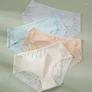 Underbyxor Spring och Summer Traceeless Ice Silk Gravida kvinnors underkläder V-formad mag stödjer ren bomullsbotten i låg midja