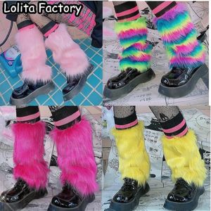 Gaiter Fur Winter Leg Warmers Loose Style Lady Boot Knee High Stockings Leggings Warm Boots Warmer 231121