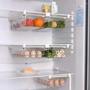 Kitchen Storage Refrigerator Organizer Drawer Egg Holder Fridge Clear Pull Out Shelf For Fruit Vegetable Food Box