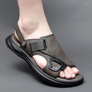 Sandals Men Summer Men's Casual Outdoor Beach Shoes Breathable 2023 British Korean Version Leather