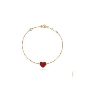 Charm Bracelets Charm Bracelets Lucky Clover Heart Bracelet Brand Letterv Cleef Tennis Chain Mens Designer Jewelry For Women Party Chr Dhmej