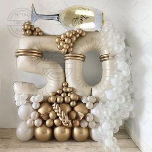 Party Decoration 111st Macream White Caramel Color Number Balloons Set Kids Adult 30 40 50th Birthday Decorations Globos Supplies Toys