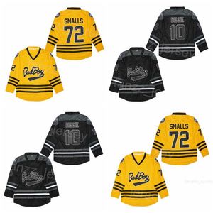 Hockey Movie Notorious Jerseys 10 72 Biggie Smalls Bad Boy Badboy Team Home Zwart Geel College All Stitched Vintage Voor sportfans University Retire Pullover