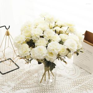 Dekorative Blumen Herbst künstliche Pfingstrose Bouquet Seide DIY Fake für Zuhause Innen Braut Hochzeit Garten Dekoration Party Tisch Display Pflanze