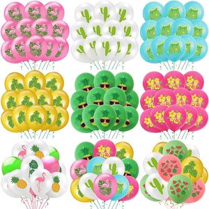 Party Decoration 12inch Lots Summer Balloons Hawaii Flamingo Tropical Beach Supplies Birthday Decorations