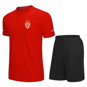 Dernek Sportif De Monaco Mens Futbol Eğitim Trailsits Jersey hızlı kuru kısa kollu futbol gömlek özel logo dış mekan t s325q