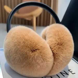 Ear Muffs 100% Natural Fur Earmuffs Suitable for Women Winter Soft and Warm Cable Real Rex Rabbit Cold Weather 231122