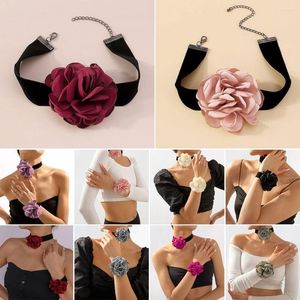 Chains Trendy Jewelry Big Rose Flower Adjustable Exaggerated Charm Necklace Flowers Clavicle Chain Neck Necklaces
