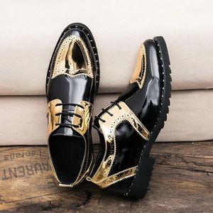 Classic Men's Brogue Leather Flat for Dress party Formal Wedding prom oxford Shoes Matching Men shoes zapatos de novio 231122