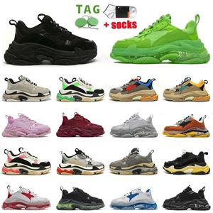 designer de luxo clássico triple s preto sapatos casuais cinza branco preto verde rosa laranja cinza vermelho azul masculino feminino paris 17 w tênis plataforma ao ar livre