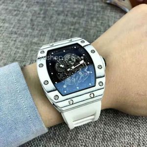 Наручные часы RM Milles Hollow Watch Карбоновые механические часы Полностью мужские персонализированные ленты из волокна BPNO