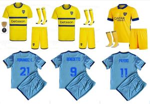 Adult Kids Kit Cavani Boca Juniors Soccer Jerseys Home Away 3th 2023 2024 Maradona Benedetto Marcos Rojo Carlitos de Rossi Tevez 23 24 Janson Medina Football Shirts