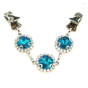 Broszki szpilki jezioro Blue Crystal Jewelry broszka kobietę szal płaszcz szalik klipsy sweter z peleryną kardigan cinch clamps roya22