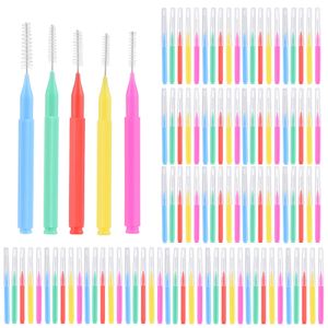 Zahnseide 100 Stück Interdentalbürsten Zahnstocher Zahnspangenbürste Zahnreinigungswerkzeug Mundpflege 230421