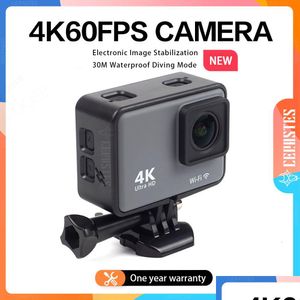 Digitalkameror Cerastes 4K 60fps WiFi Anti Shake Action med fjärrkontroll SN Waterproof Sport Drive Recorder 230325 Drop Delivery P DHDCS