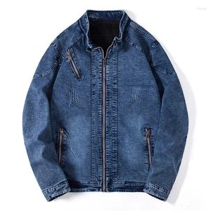 Jaquetas masculinas FUAMOS Moda Casual Denim Jaqueta Solta Europeu Americano Workwear Homem Escritório Casacos Roupas de Algodão