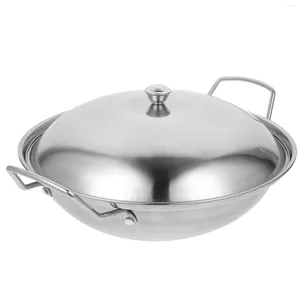 Pans Pot Stove Lid Nonstick Pan Cookware Griddle Restaurant Kitchen Supply Stainless Steel Stir Fry