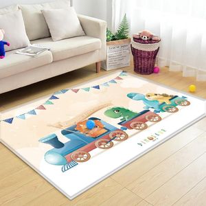 Carpets Top Brand Non-Slip Children Flannel Carpet Baby Play Mat Train Animal Pattern Comfortable Rectangle