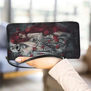 Wallets Halloween Dead Girl With Skull Purse Small Cluth Bag Women's Ladies Mini Fun Carteras Para Mujer