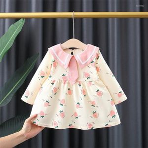 Girl Dresses 2023 Autumn Infant Baby Girls Dress Toddler Clothing Long Sleeve Print Princess 1st Birthday Party