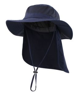 Wide Brim Hats Bucket Connectyle Men' Outdoor UPF 50 Mesh Sun Visor Lightweight Breathable Adjustable Fishing with Neck Flap 230421