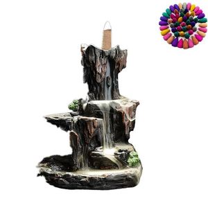 alte montagne e flusso d'acqua fumo riflusso bruciatore di incenso ceramica giardino roccioso Ornamenti creativi turibolo bruciatore di incenso antico Q 316t