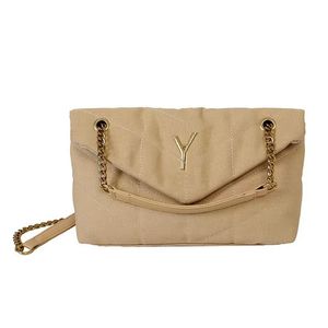 Lyxmärke Designer Kedjeväska för kvinnor Mjuk Canvas Crossbody-väska Axelväska ChaoY018