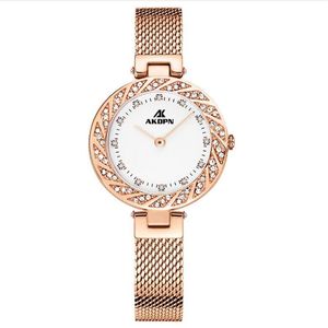 Diamond Goddess Luminous Quartz Womens Watch Mesh Belt Wear Resistant Ladies Wrist Watches Nature Beauty Light Luxury Fashion AKDP335O