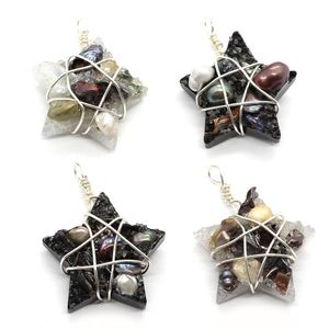 Pendant Necklaces Exquisite Natural Freshwater Pearl Pentagram Resin Gemstone Jewelry Making DIY Necklace Accessories MakingPendant