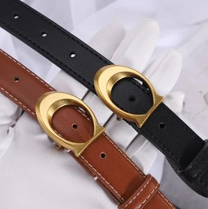 Designer Genuine Leather Belts For Women Mens Cowskin Belt Luxury Gold Silver C Buckle Fashion Waistband Cintura Ceinture Ladies Belt 2.3cm