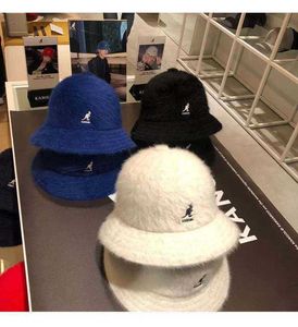 Breda randen hattar designer Kangol Angora Pure Rabbit Hair Kangaroo Fisherman Hat Bowler Hat Man och kvinnliga par T231122
