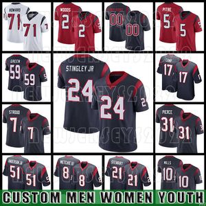 CJ Stroud Football Jerseys Derek Stingley Jr Dameon Pierce Robert Woods Davis Mills Tank Dell Jalen Pitre Houstons John Metchie III Texanes Will Anderson Jr Howard