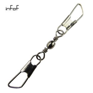 INFOF HELA 500st POT FISHE SWIVELS Snap Barrel Swivel With Safy Snap Bass Fishing Tackle Carp Fishing Equipment253n