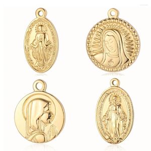 Takılar 3pcs/Lot Tanrı Virgin Mary Mirror Cilalı 316 Paslanmaz Çelik Diy Charm Melek İsa Çapraz Takı Buda Kafa Kolye Kolye