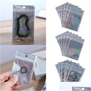 Storage Bags Zip Plastic Bag Aluminum Foil Hologram Food Pouch Small Water Proof Zipper Self Seal Reclosable Pouches Lx5493 Drop Del Dhkvo