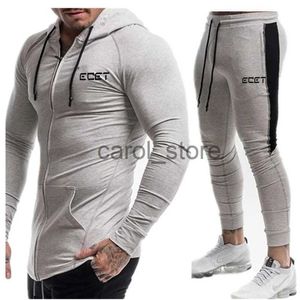 Erkek Trailsuits Marka Erkek Moda Fall Suit Erkekler Spor Fermuarı Sweatshirt + Sıradan Ekleme Ter Pantolon Spor Takım Erkek Koşu Takım J231121