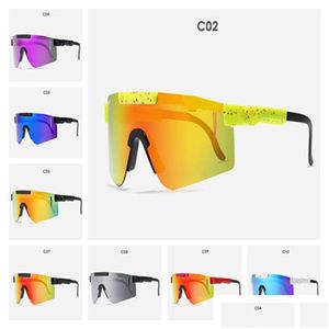 Outdoor Eyewear Cycling Glasses Double Wides Rose Red Sunglasses Wide Polarized Mirrored Lens Tr90 Frame Uv400 Protection Wih Case 202 Dhs2N