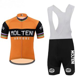 Nya 2022 män Molteni Team Cycling Jersey Set Short Sleeve Cycling Clothing Mtb Road Bike Wear 19D Gel Pad Ropa Ciclismo Bicycle MA218Z