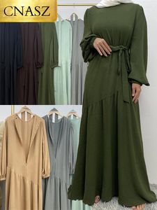 Etnik Giyim Müslüman Kadın Dikiş Kırışıklık Krep İslami Elbiseler Moda Zarif Dubai Türkiye Uzun Robe Ramazan Abaya Kaftan