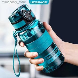 water bottle UZSPACE Sport Water Botts 350ml 500ml Child Coup Outdoor Travel Drinkware Portab ak-proof Tritan Plastic Bott BPA Free Q231122