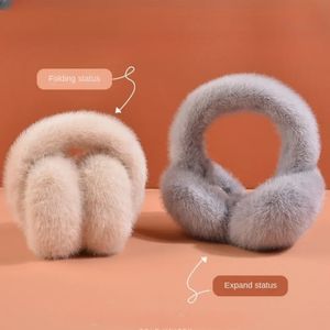 Ear muffs macio pelúcia dobrável earmuffs inverno quente moda ao ar livre proteção fria cor sólida 231122