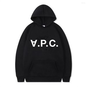 Luvtröjor för män Integrerade toppar för män och damer Höst APC-tryckt hoodie Mode Fritid Sport Trend Märke Utomhus Biografi