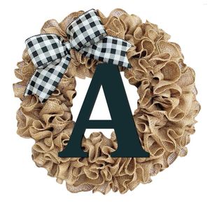 Decorative Flowers Unique Last Name Year Round Front Door Wreath With Bow Welcome Sign Garland For Cemetery Decorations Party